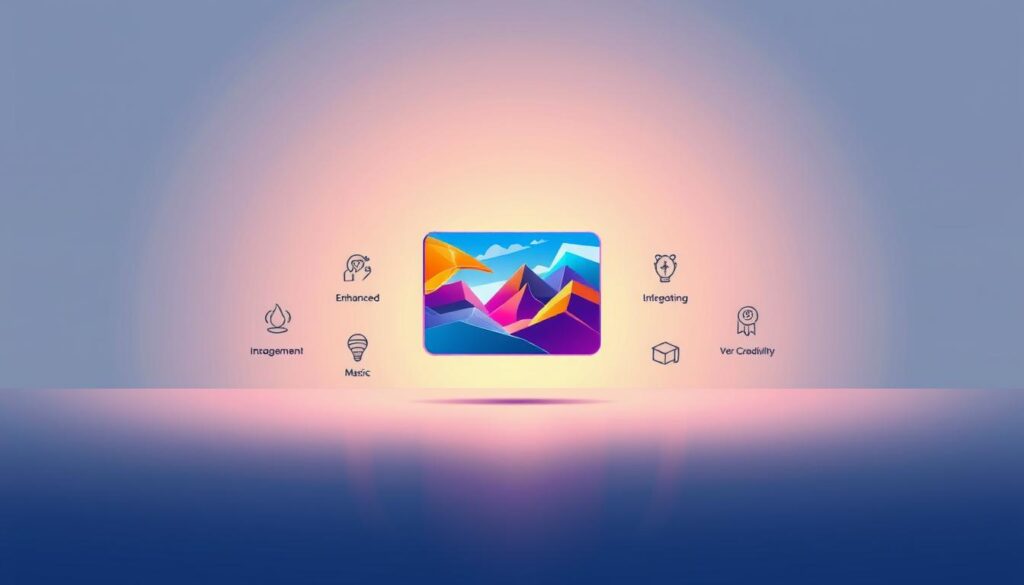 A professional, meticulously crafted illustration showcasing the benefits of creating high-quality images for content. In the foreground, a visually striking image takes center stage, masterfully composed with vibrant colors, sharp focus, and a harmonious balance of elements. The middle ground features a series of smaller icons or symbols representing the key advantages of designing professional-level visuals, such as enhanced engagement, improved branding, and increased credibility. The background sets a serene, minimalist tone with subtle gradients and soft, ethereal lighting, creating a sense of sophistication and elegance. The overall scene conveys the value and importance of investing in thoughtful, visually appealing imagery to elevate the impact of content.