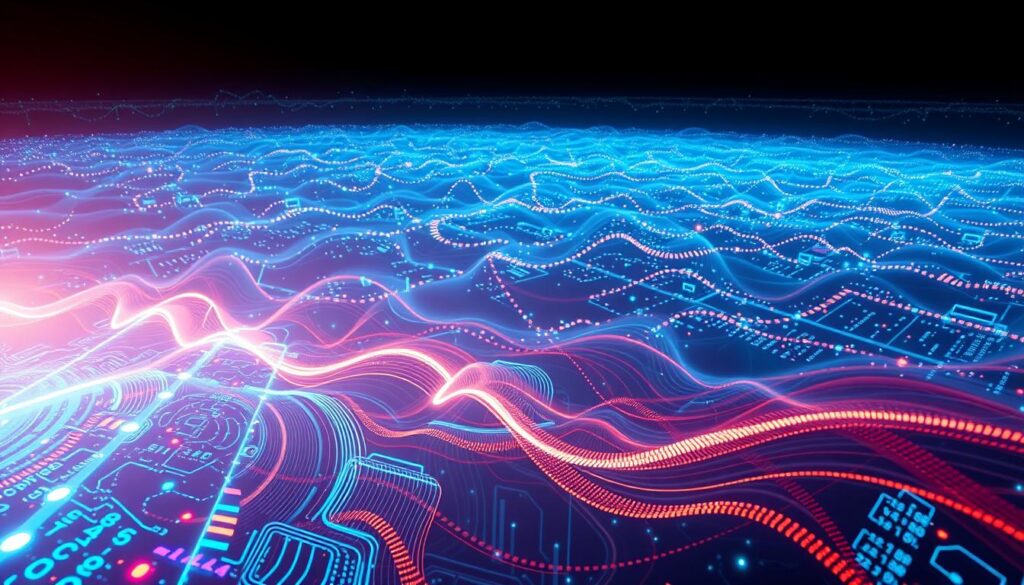 A sprawling digital landscape, where swirling data flows and intricate algorithms intertwine. In the foreground, a sleek, futuristic AI interface glows with vivid hues, its intuitive controls hinting at the power to refine and enhance the quality of information. Cascading lines of code dance across the mid-ground, their complexity mirrored in the intricate patterns of a neural network. In the background, a vast expanse of shimmering data visualizations, each one a testament to the transformative potential of artificial intelligence in the realm of data cleansing and optimization. Bathed in a cool, ethereal light, this scene captures the essence of how AI can elevate the quality of information, providing a vital tool in the pursuit of data-driven insights. A sprawling digital landscape, where swirling data flows and intricate algorithms intertwine. In the foreground, a sleek, futuristic AI interface glows with vivid hues, its intuitive controls hinting at the power to refine and enhance the quality of information. Cascading lines of code dance across the mid-ground, their complexity mirrored in the intricate patterns of a neural network. In the background, a vast expanse of shimmering data visualizations, each one a testament to the transformative potential of artificial intelligence in the realm of data cleansing and optimization. Bathed in a cool, ethereal light, this scene captures the essence of how AI can elevate the quality of information, providing a vital tool in the pursuit of data-driven insights.