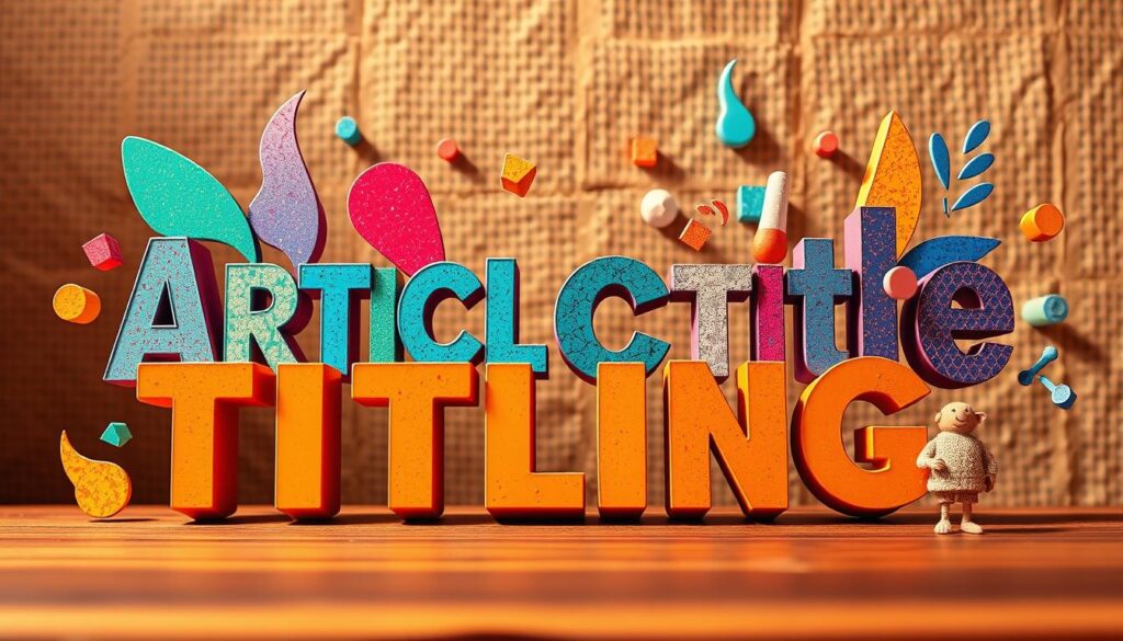 A vibrant, visually compelling illustration showcasing the core elements of a successful article title. A striking image with a warm, engaging atmosphere. In the foreground, a captivating arrangement of typographic elements - bold, eye-catching headings, complementary subheadings, and impactful keywords. The typography is expertly crafted, with a harmonious blend of fonts, sizes, and weights that draw the viewer's attention. The middle ground features an array of colorful, abstract shapes and patterns that frame and enhance the titular text, creating a visually dynamic and stimulating composition. The shapes evoke a sense of movement and energy, hinting at the dynamic nature of effective titling. In the background, a softly blurred, textured backdrop provides a subtle, yet sophisticated, visual foundation. Hints of earthy tones and gentle gradients create a sense of depth and sophistication, elevating the overall aesthetic. Lighting is warm and directional, casting subtle shadows and highlights that add depth