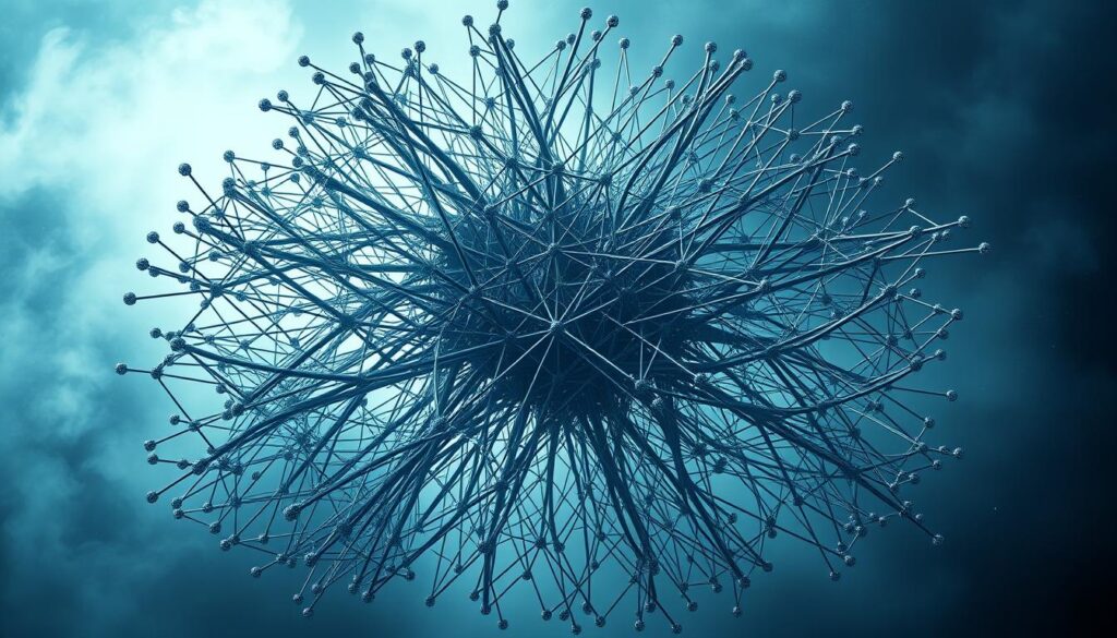 A large, intimidating neural network structure dominates the center of the frame, its intricate architecture of interconnected nodes and layers conveying a sense of immense computational power. The model is depicted in cool, metallic tones, with intricate patterns and textures that suggest the complexity of its inner workings. Surrounding the central structure, a hazy, atmospheric backdrop evokes the vast potential of artificial intelligence, with subtle hints of data streams and information flows swirling in the background. The overall mood is one of awe and reverence, emphasizing the critical role of prompt engineering in unlocking the full capabilities of these powerful language models. A large, intimidating neural network structure dominates the center of the frame, its intricate architecture of interconnected nodes and layers conveying a sense of immense computational power. The model is depicted in cool, metallic tones, with intricate patterns and textures that suggest the complexity of its inner workings. Surrounding the central structure, a hazy, atmospheric backdrop evokes the vast potential of artificial intelligence, with subtle hints of data streams and information flows swirling in the background. The overall mood is one of awe and reverence, emphasizing the critical role of prompt engineering in unlocking the full capabilities of these powerful language models.